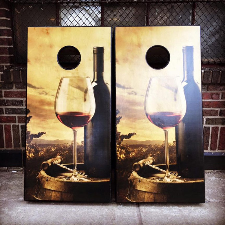 Wine Time Custom Cornhole Set