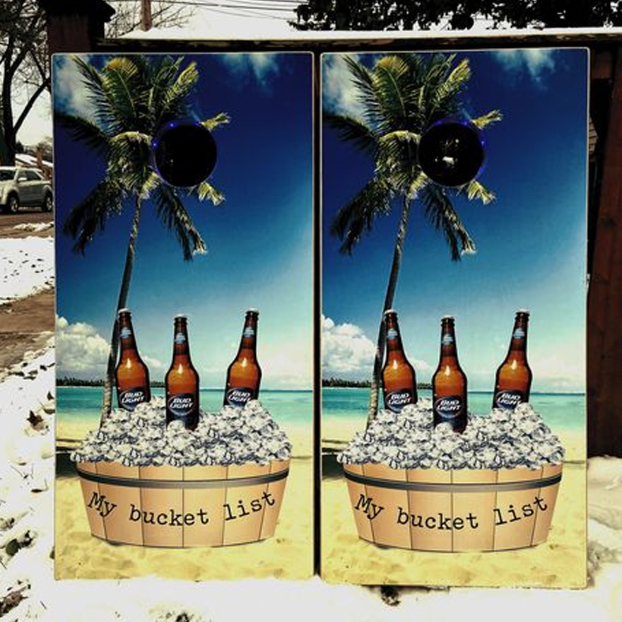 My Bucket List Custom Cornhole Set
