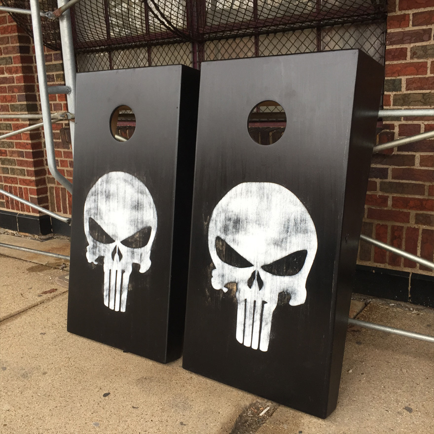 Punisher Skull Custom Cornhole Set