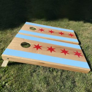 Chicago Flag cornhole bags set